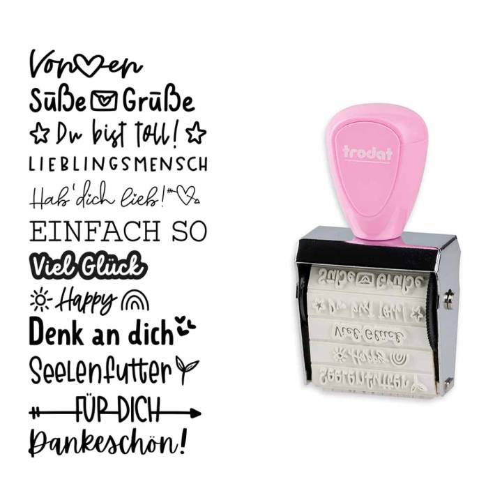 trodat® Creative Mini Stempel + Kissen Set Nette Botschaften